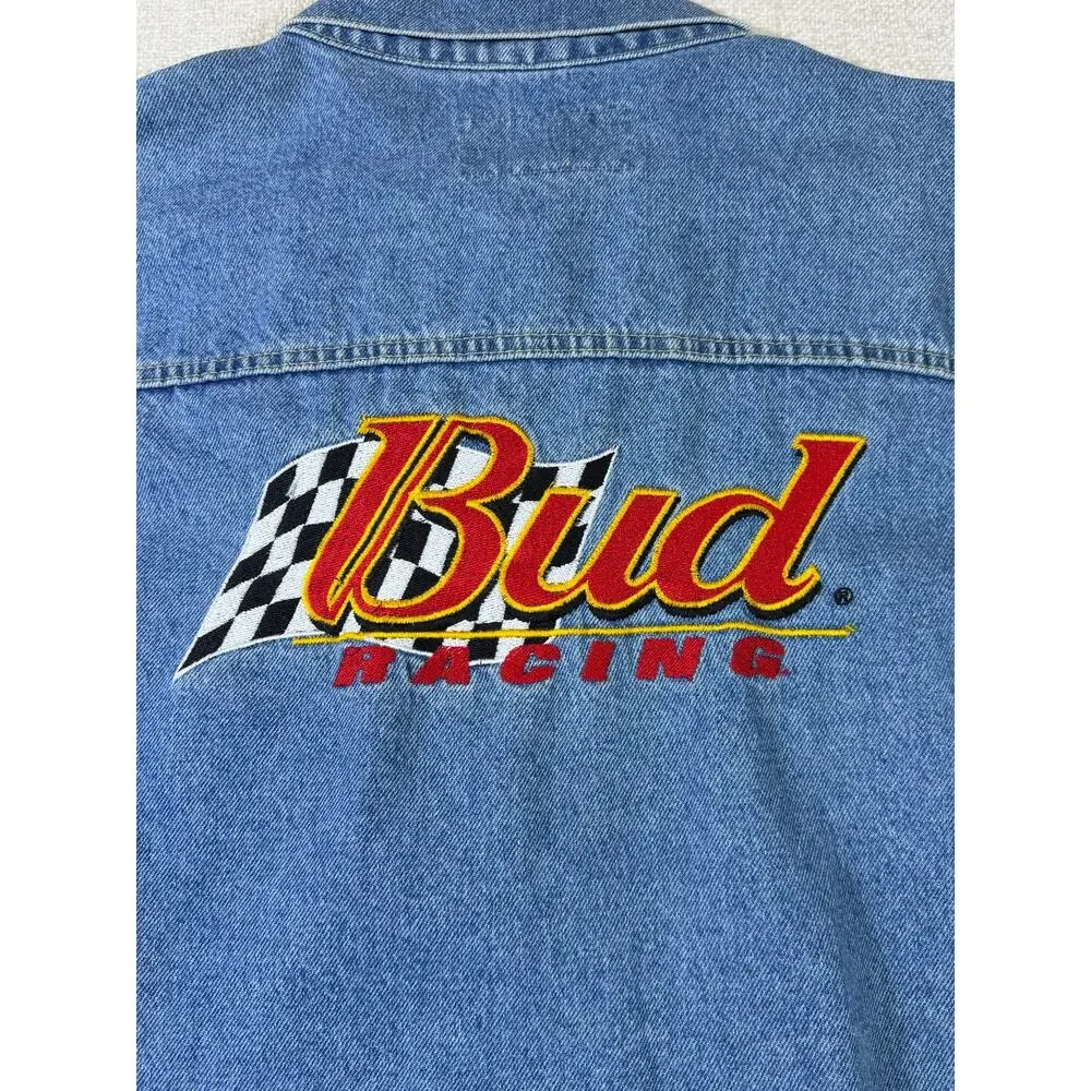 Chase Authentics Women's Blue XL Dale Earnhardt Jr NASCAR Racing Denim Jacket